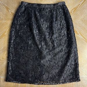 VICTORIA HOLLEY Black Sequin Embellished Vintage Petite Skirt 2P
